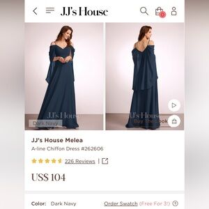 JJs House Navy Chiffon Maxi Dress